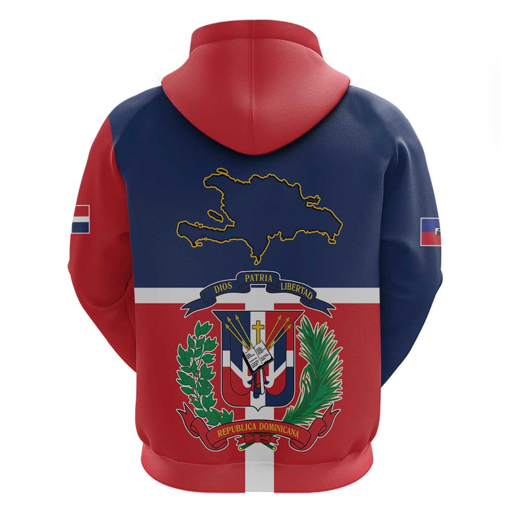 Hispaniola Map Hoodie Dominican Republic Haiti Flag Together LT9