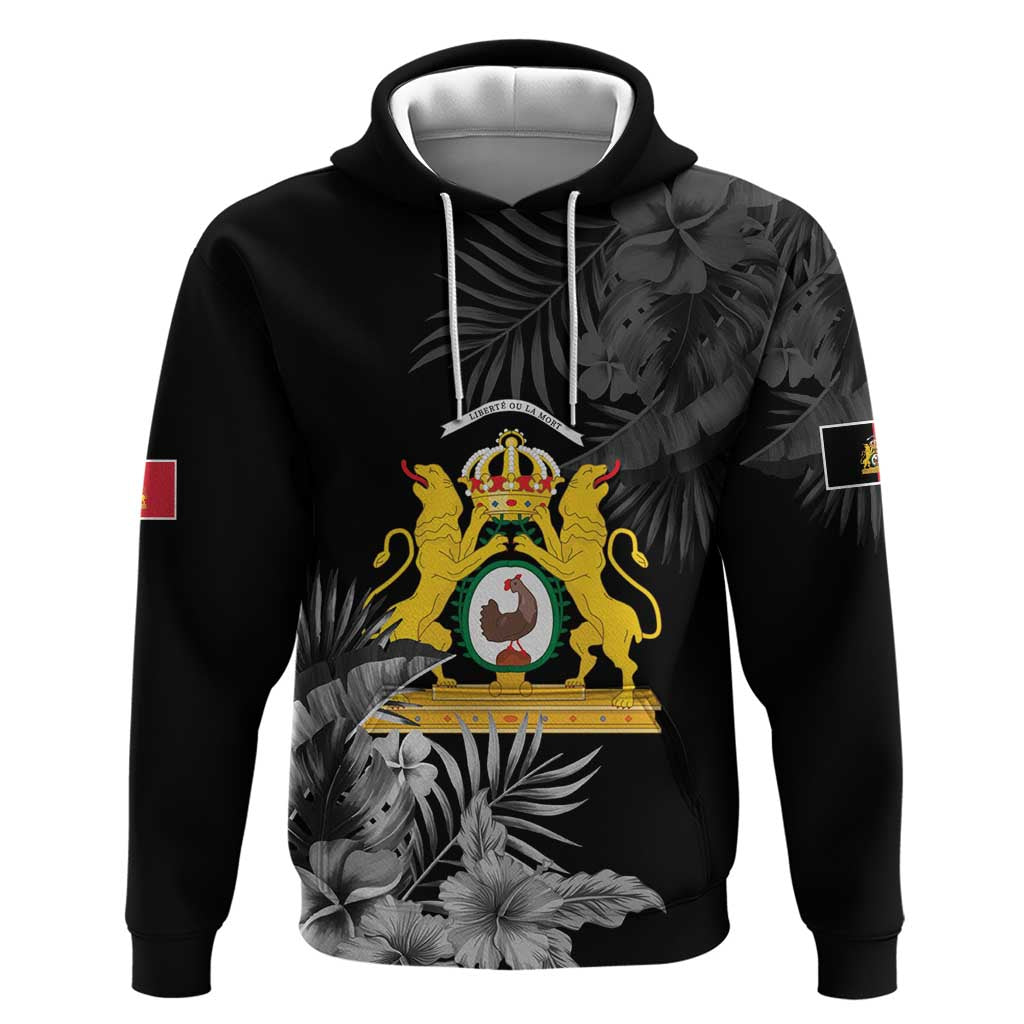 First Empire of Haiti Personalized Hoodie Black Hibiscus Liberte ou la Mort! LT9