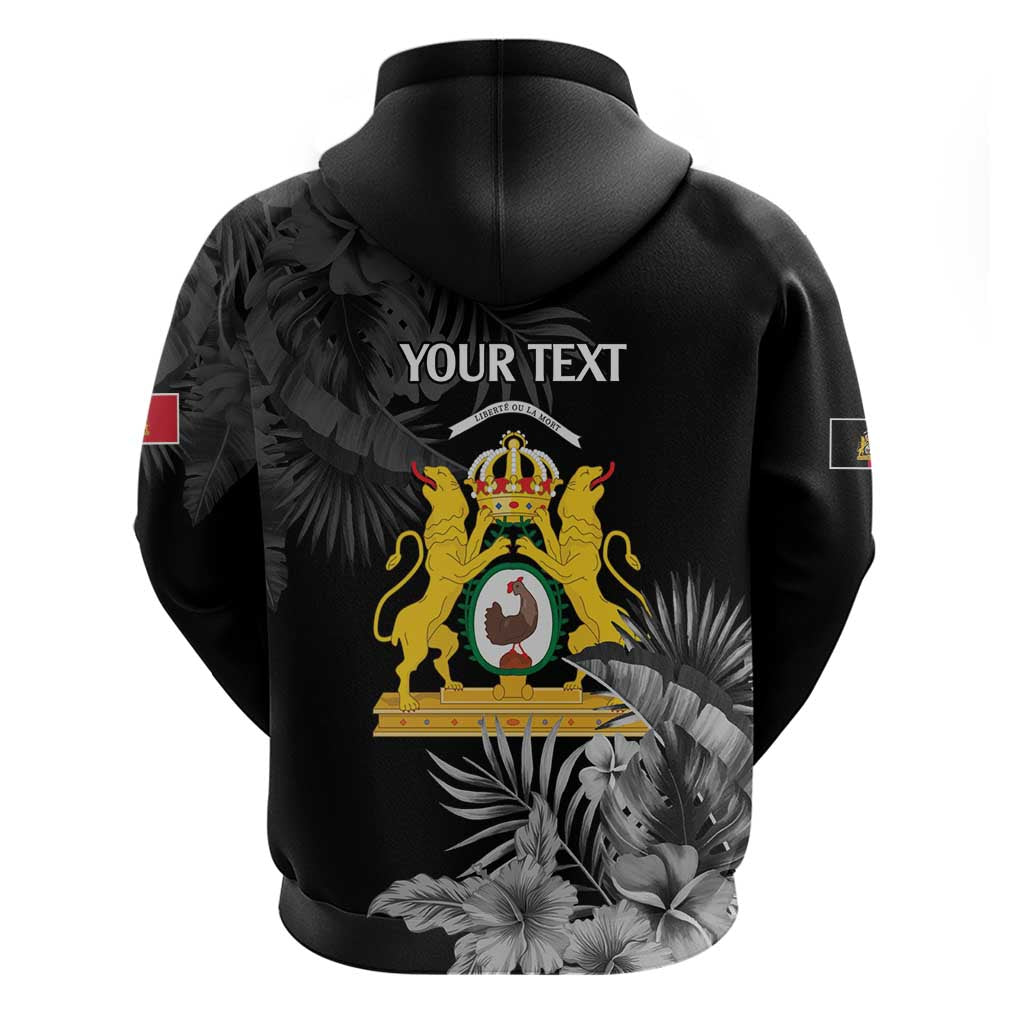 First Empire of Haiti Personalized Hoodie Black Hibiscus Liberte ou la Mort! LT9