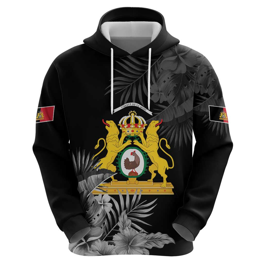 First Empire of Haiti Personalized Hoodie Black Hibiscus Liberte ou la Mort! LT9