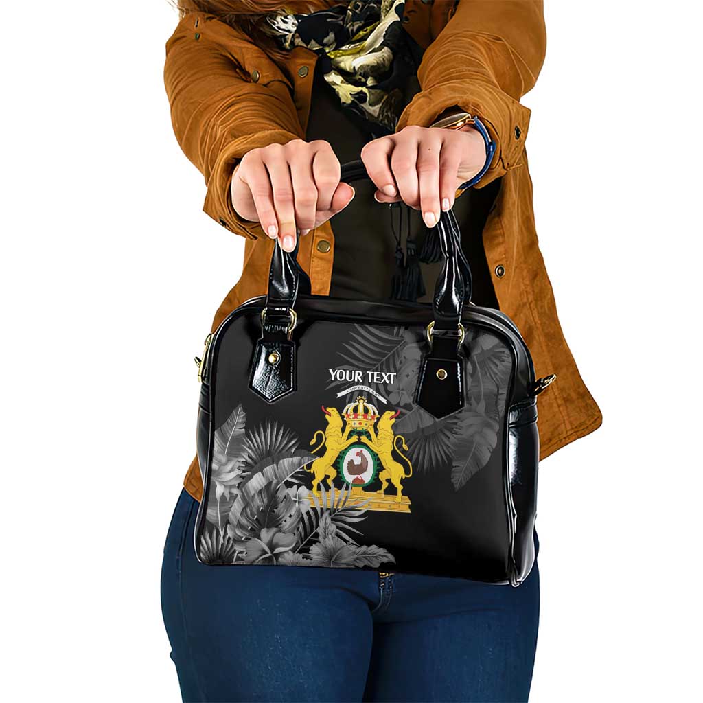 First Empire of Haiti Personalized Shoulder Handbag Black Hibiscus Liberte ou la Mort! LT9