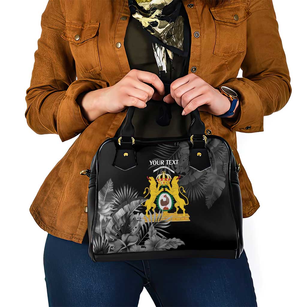 First Empire of Haiti Personalized Shoulder Handbag Black Hibiscus Liberte ou la Mort! LT9