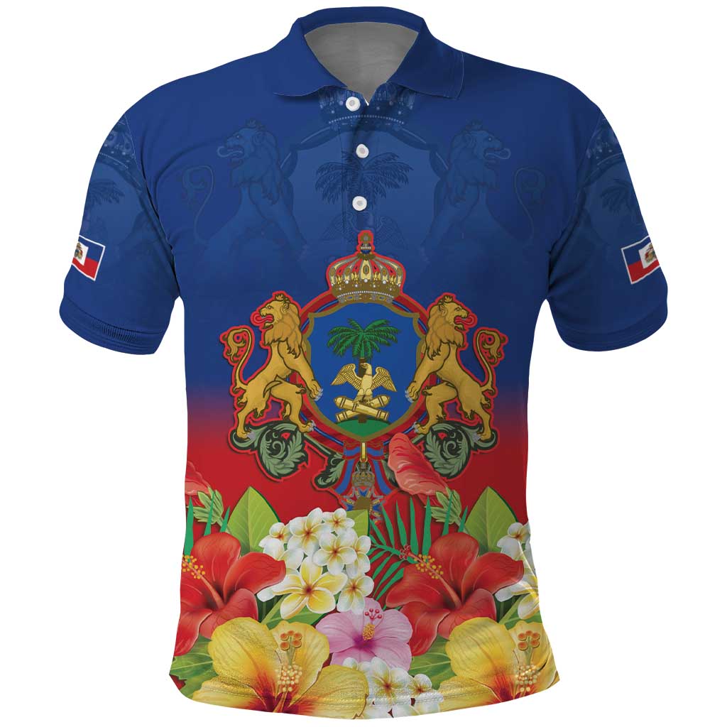 Second Empire of Haiti 1849-1859 Personalized Polo Shirt Tropical Hibiscus Flowers LT9
