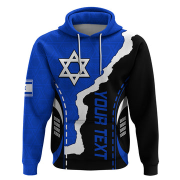 Custom Israel Hoodie Stars of David Sporty Style LT9