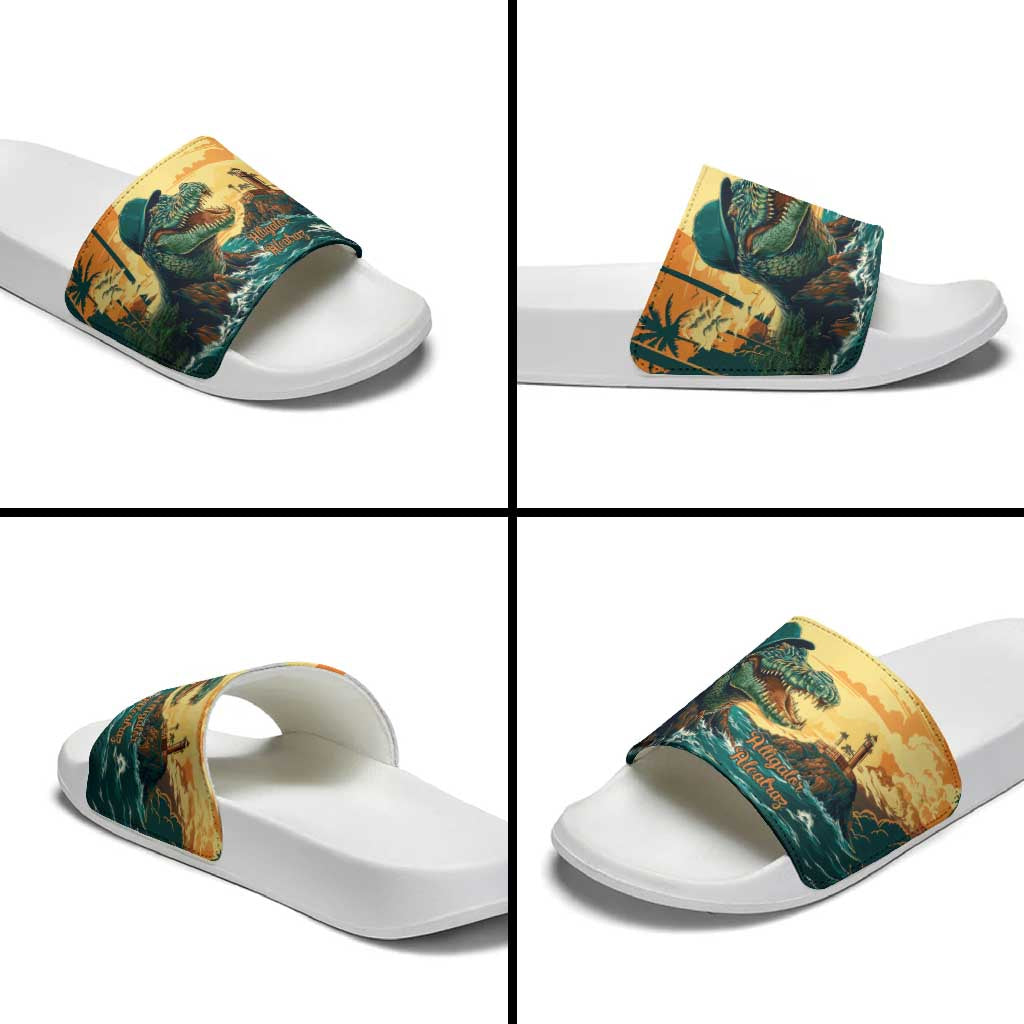 Everglades Alligator Alcatraz Vintage Slide Sandals LT9