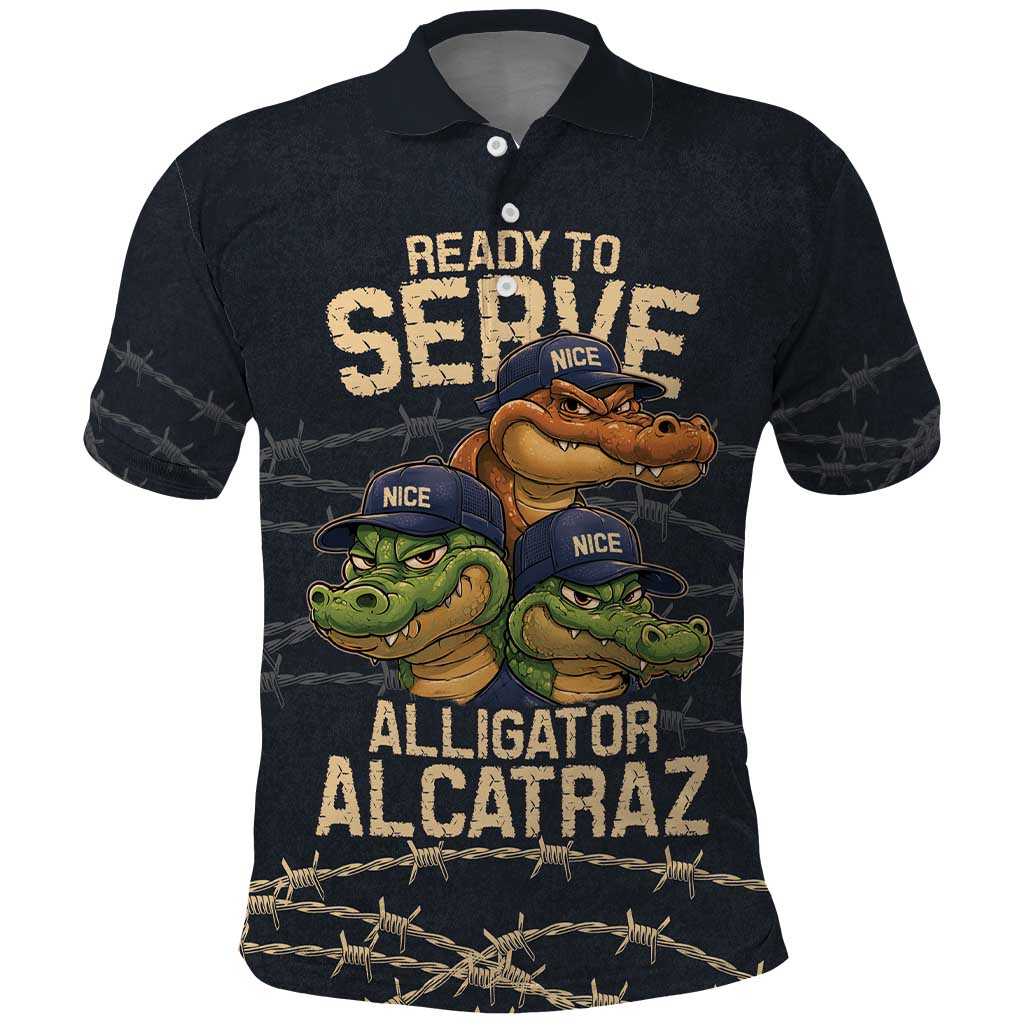 Ready To Serve Alligator Alcatraz Polo Shirt LT9