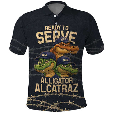 Ready To Serve Alligator Alcatraz Polo Shirt LT9