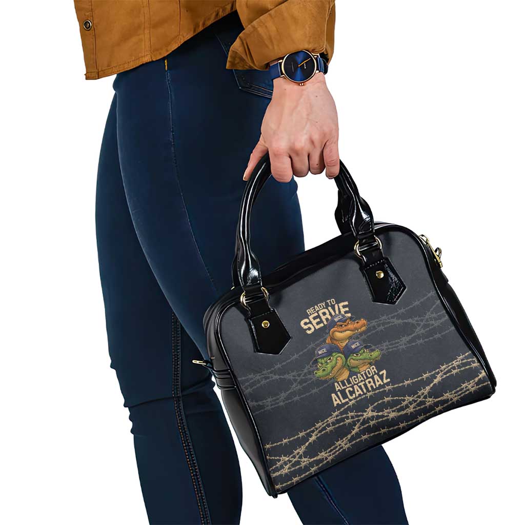Ready To Serve Alligator Alcatraz Shoulder Handbag LT9