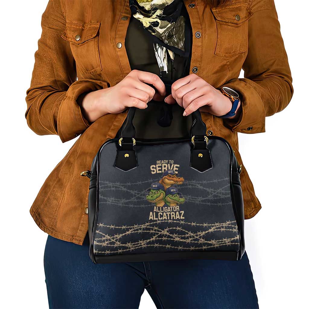 Ready To Serve Alligator Alcatraz Shoulder Handbag LT9
