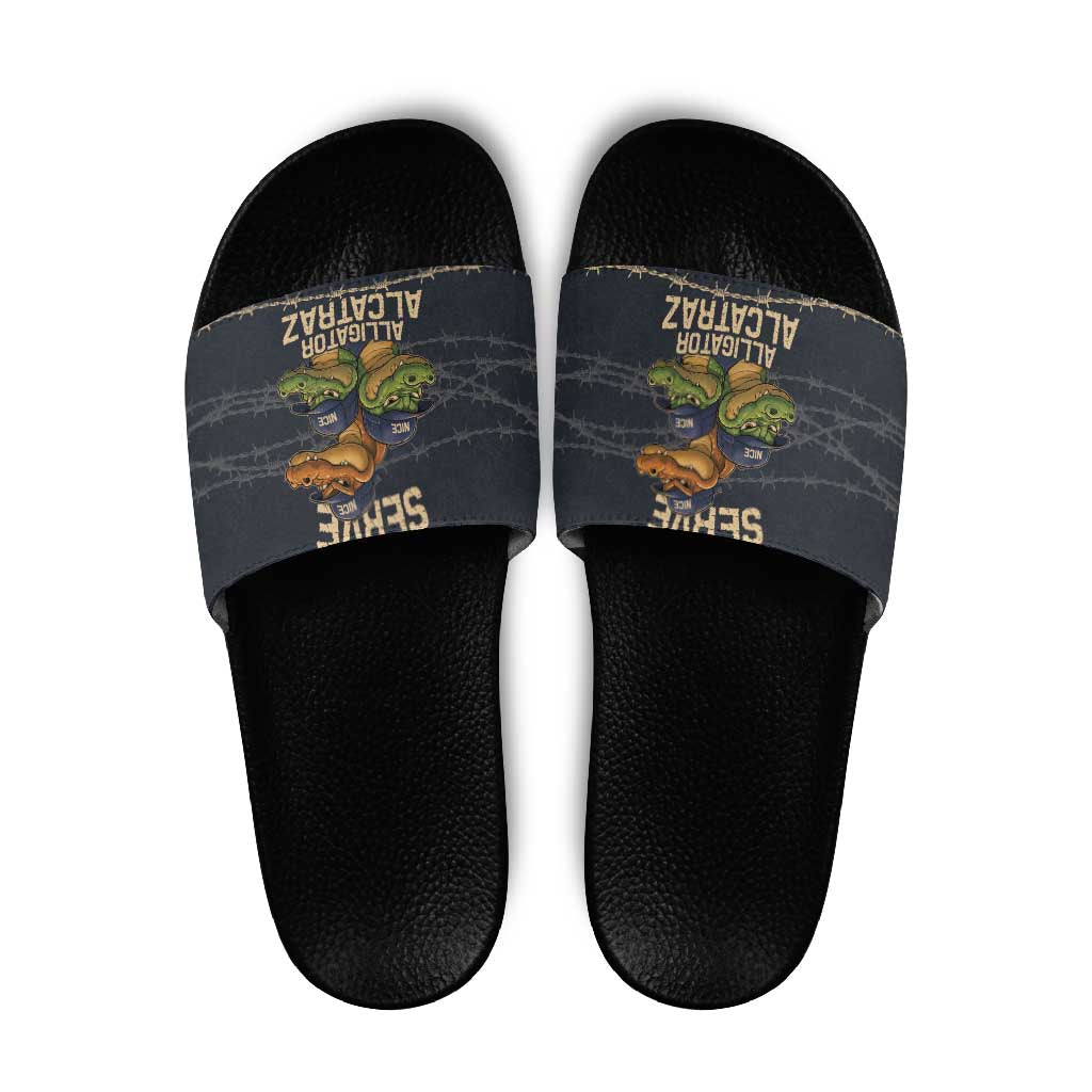 Ready To Serve Alligator Alcatraz Slide Sandals LT9