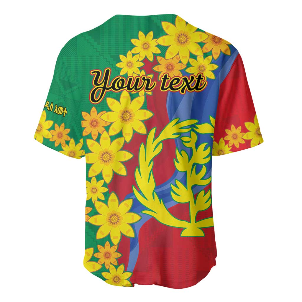 Afro Eritrea New Year Personalized Baseball Jersey Enkutatash Adey Abeba Flower Art LT9