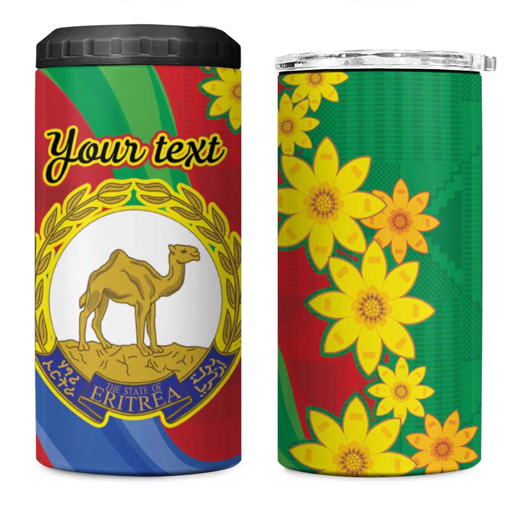 Afro Eritrea New Year Personalized 4 in 1 Can Cooler Tumbler Enkutatash Adey Abeba Flower Art LT9