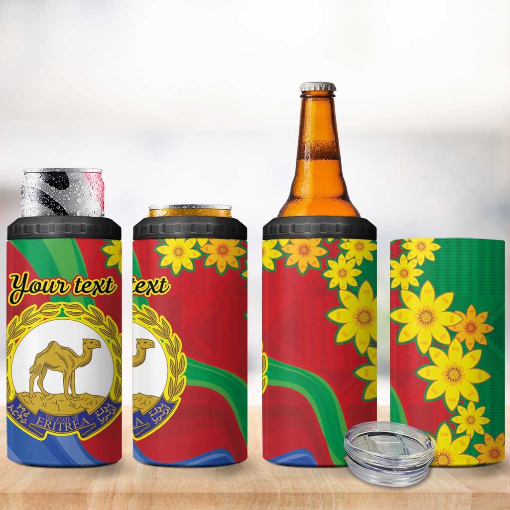 Afro Eritrea New Year Personalized 4 in 1 Can Cooler Tumbler Enkutatash Adey Abeba Flower Art LT9