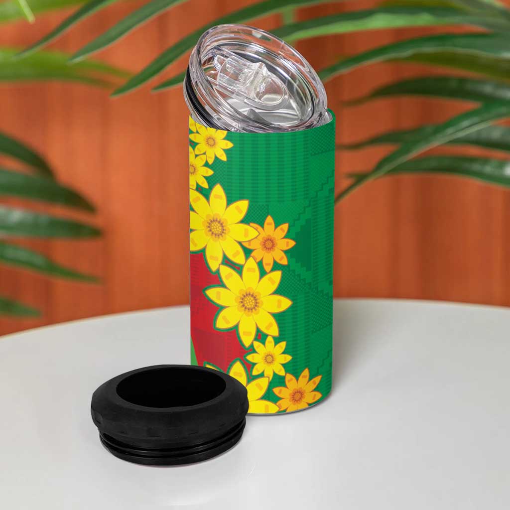 Afro Eritrea New Year Personalized 4 in 1 Can Cooler Tumbler Enkutatash Adey Abeba Flower Art LT9
