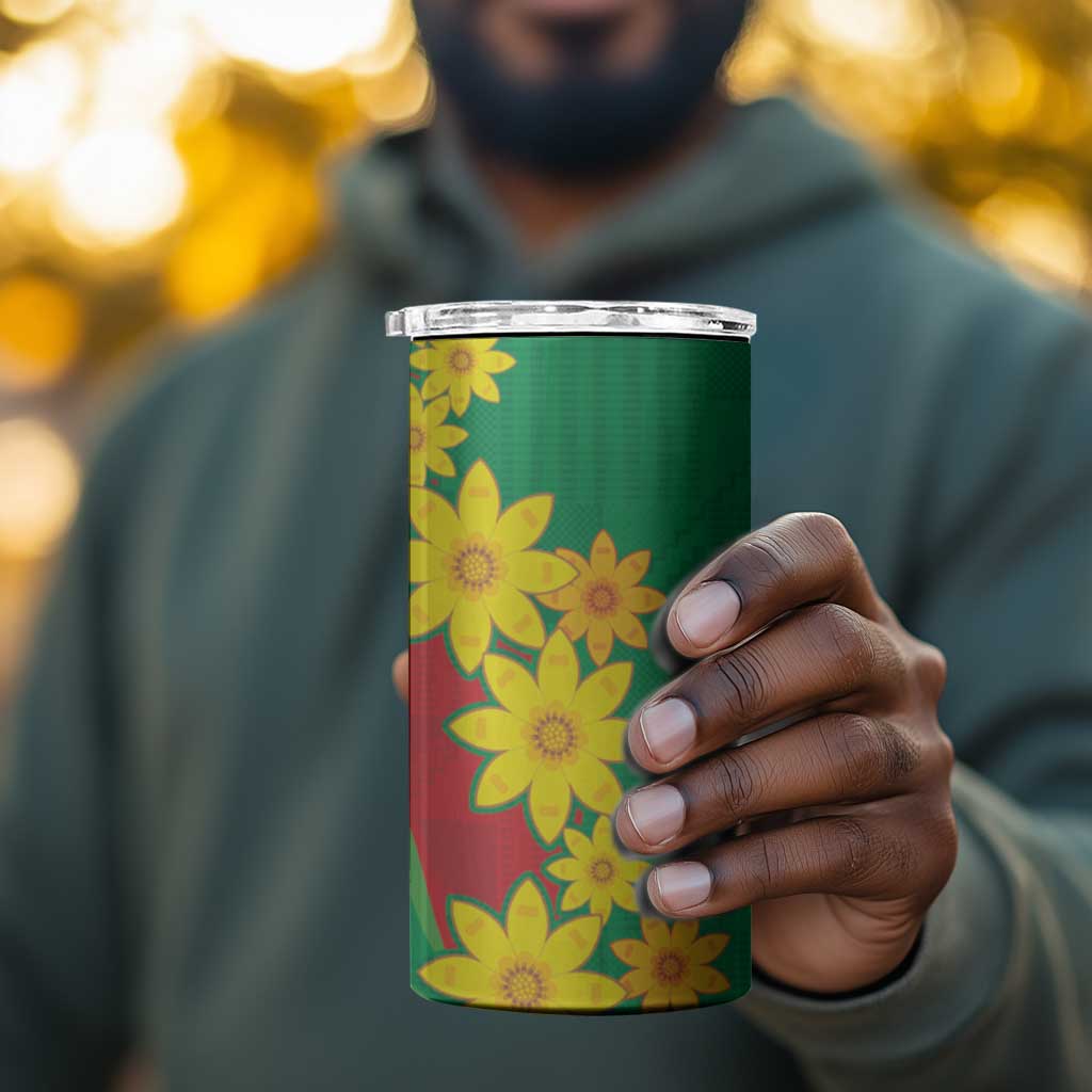 Afro Eritrea New Year Personalized 4 in 1 Can Cooler Tumbler Enkutatash Adey Abeba Flower Art LT9