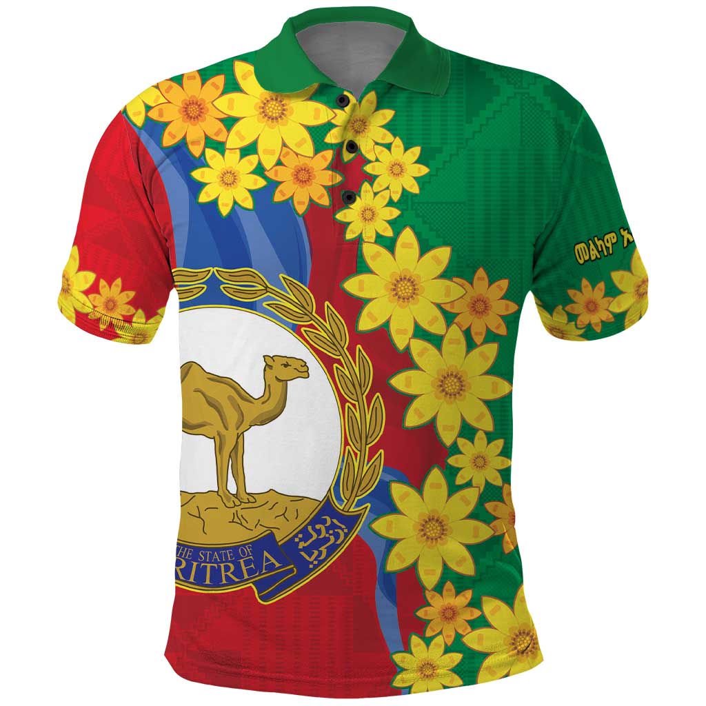 Eritrea New Year Personalized Polo Shirt Enkutatash Adey Abeba Flower Art LT9