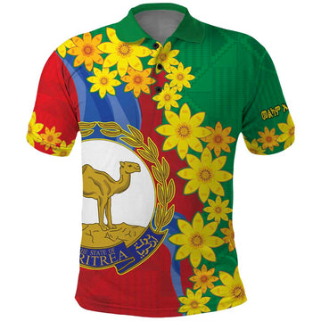 Eritrea New Year Personalized Polo Shirt Enkutatash Adey Abeba Flower Art LT9