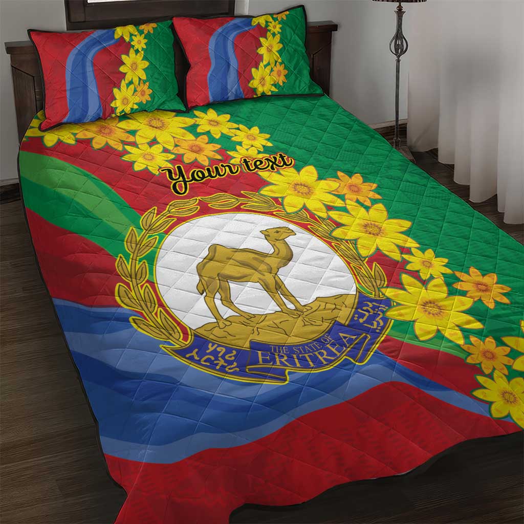 Afro Eritrea New Year Personalized Quilt Bed Set Enkutatash Adey Abeba Flower Art LT9