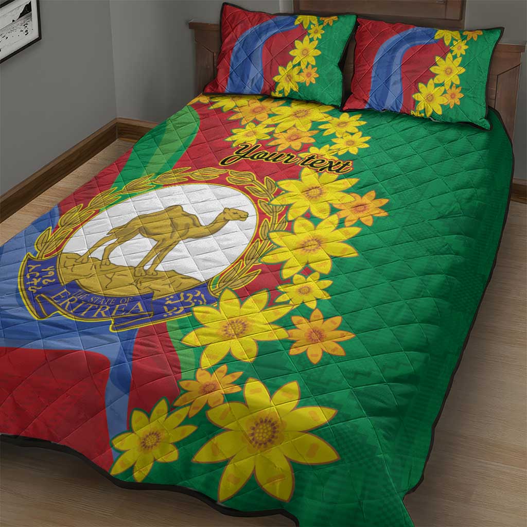 Afro Eritrea New Year Personalized Quilt Bed Set Enkutatash Adey Abeba Flower Art LT9