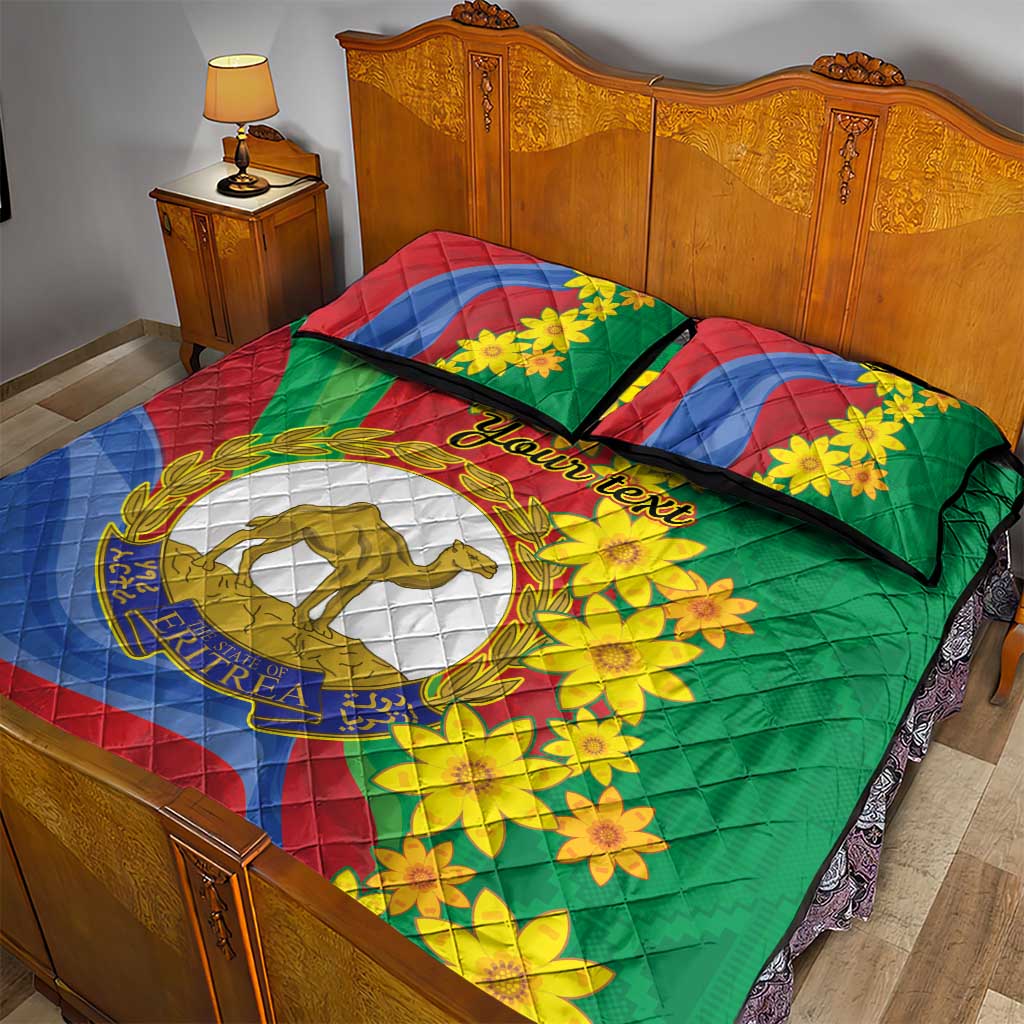 Afro Eritrea New Year Personalized Quilt Bed Set Enkutatash Adey Abeba Flower Art LT9
