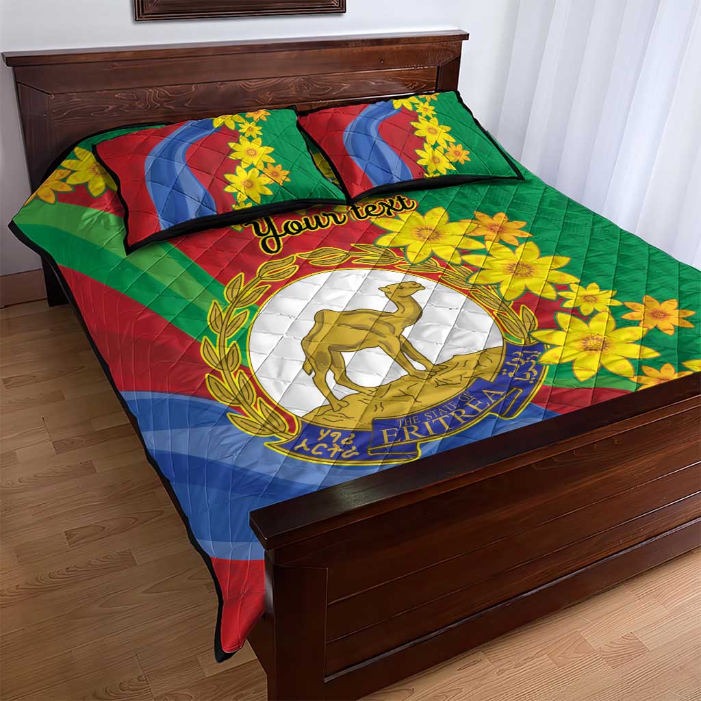 Afro Eritrea New Year Personalized Quilt Bed Set Enkutatash Adey Abeba Flower Art LT9