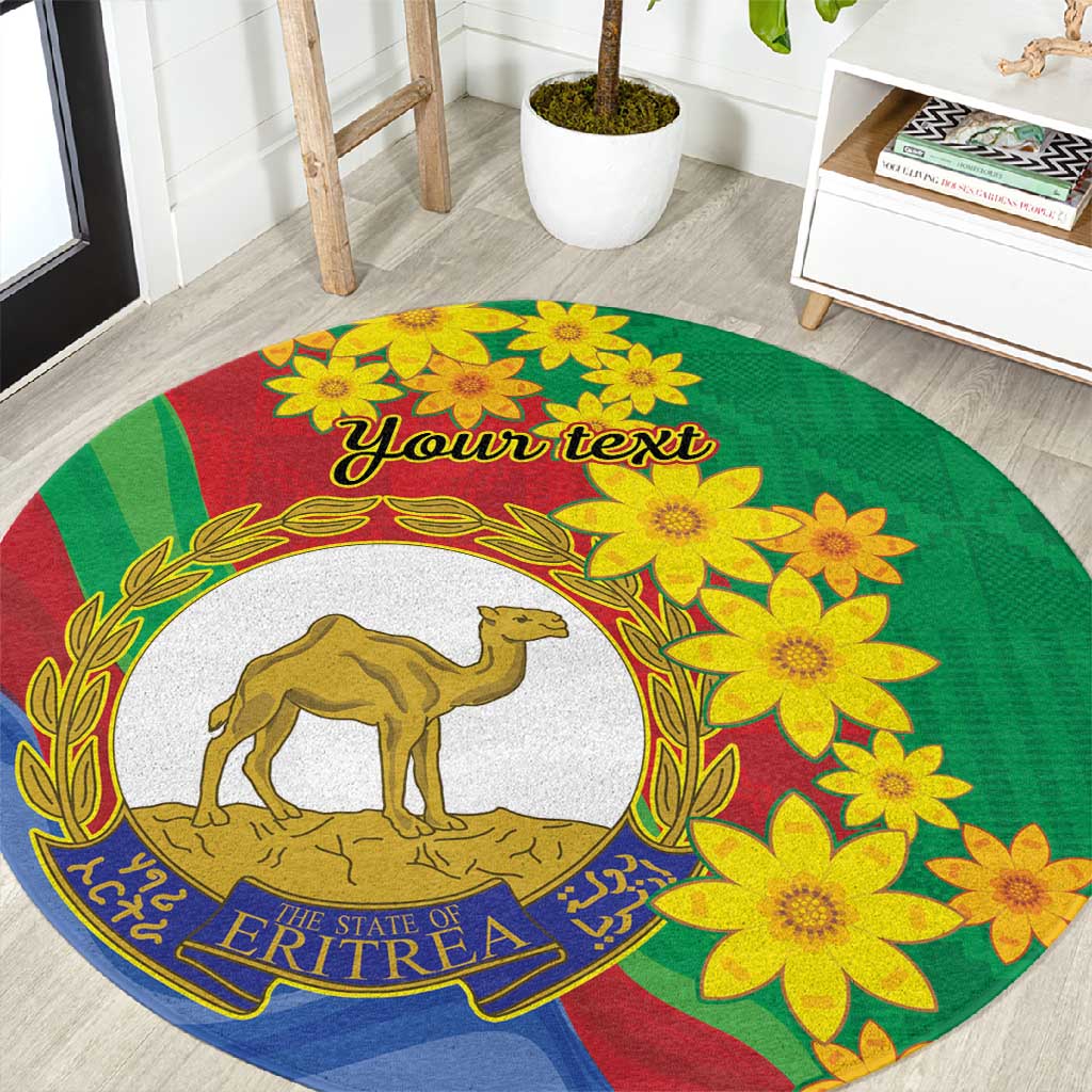 Afro Eritrea New Year Personalized Round Carpet Enkutatash Adey Abeba Flower Art LT9