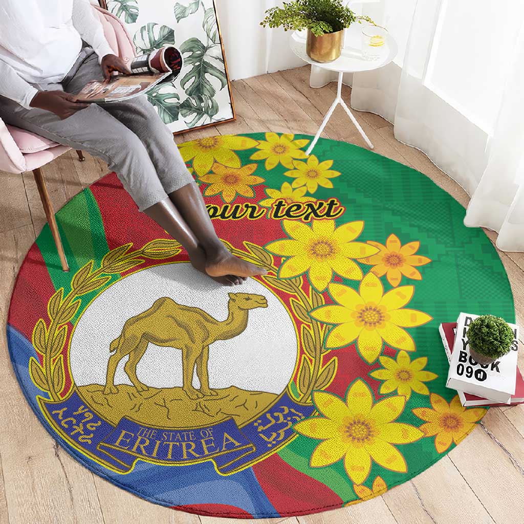 Afro Eritrea New Year Personalized Round Carpet Enkutatash Adey Abeba Flower Art LT9
