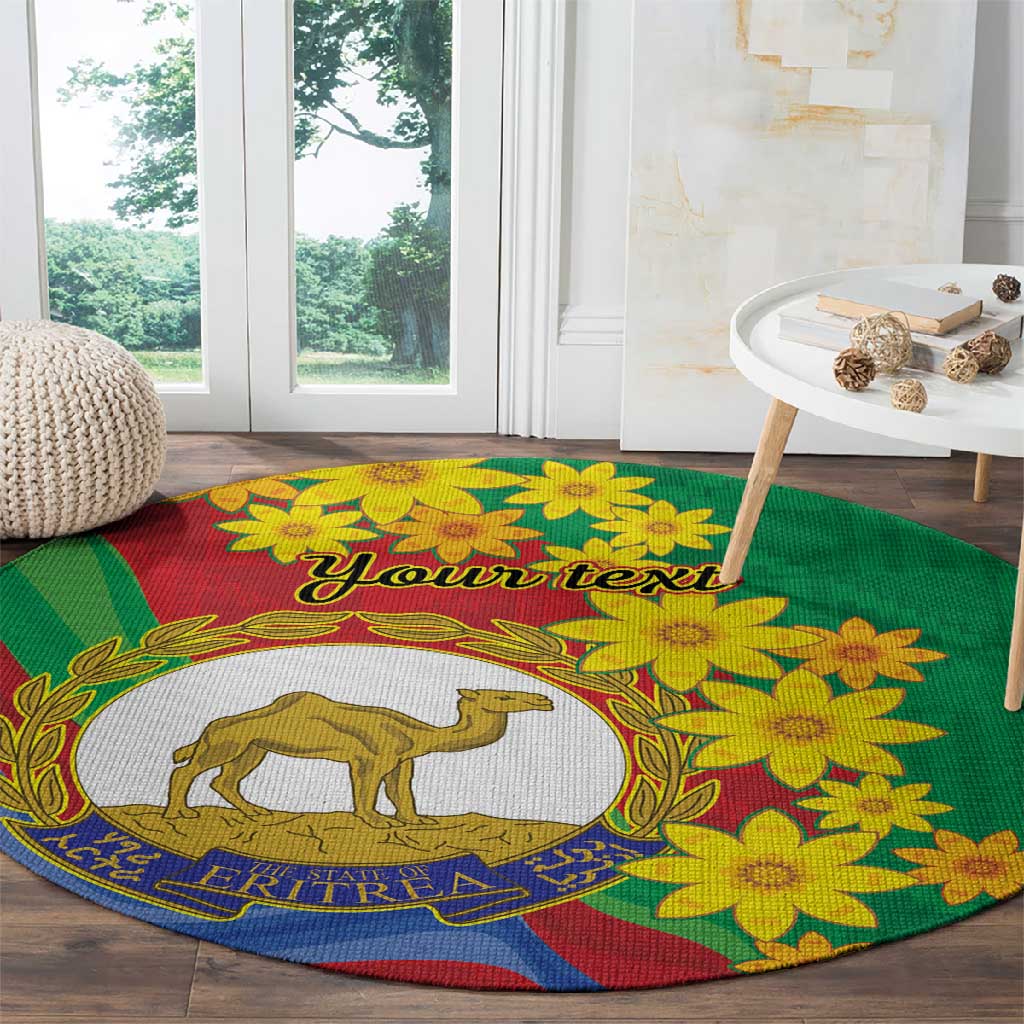 Afro Eritrea New Year Personalized Round Carpet Enkutatash Adey Abeba Flower Art LT9