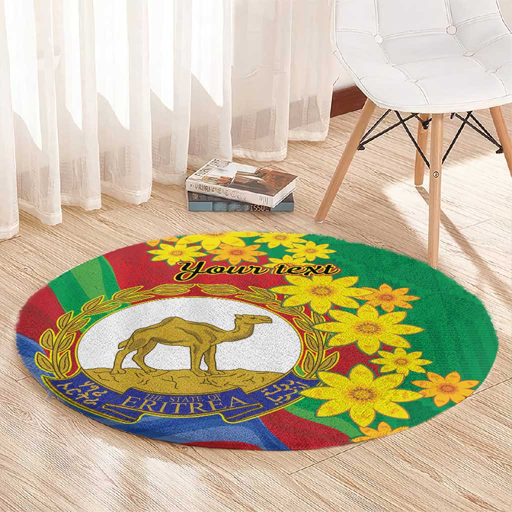 Afro Eritrea New Year Personalized Round Carpet Enkutatash Adey Abeba Flower Art LT9
