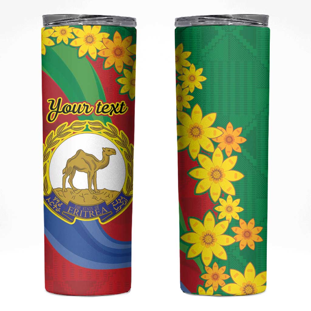 Afro Eritrea New Year Personalized Skinny Tumbler Enkutatash Adey Abeba Flower Art LT9