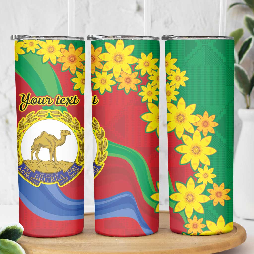 Afro Eritrea New Year Personalized Skinny Tumbler Enkutatash Adey Abeba Flower Art LT9