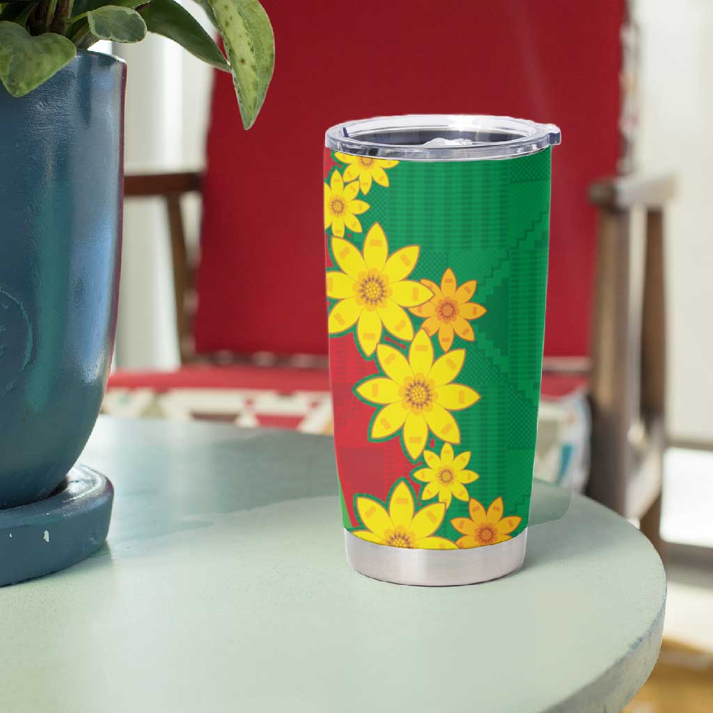 Afro Eritrea New Year Personalized Tumbler Cup Enkutatash Adey Abeba Flower Art LT9
