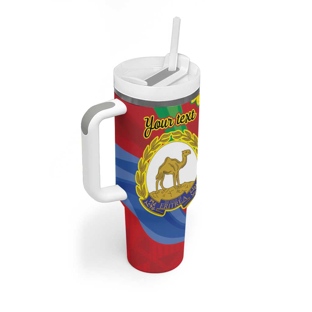 Afro Eritrea New Year Personalized Tumbler With Handle Enkutatash Adey Abeba Flower Art LT9