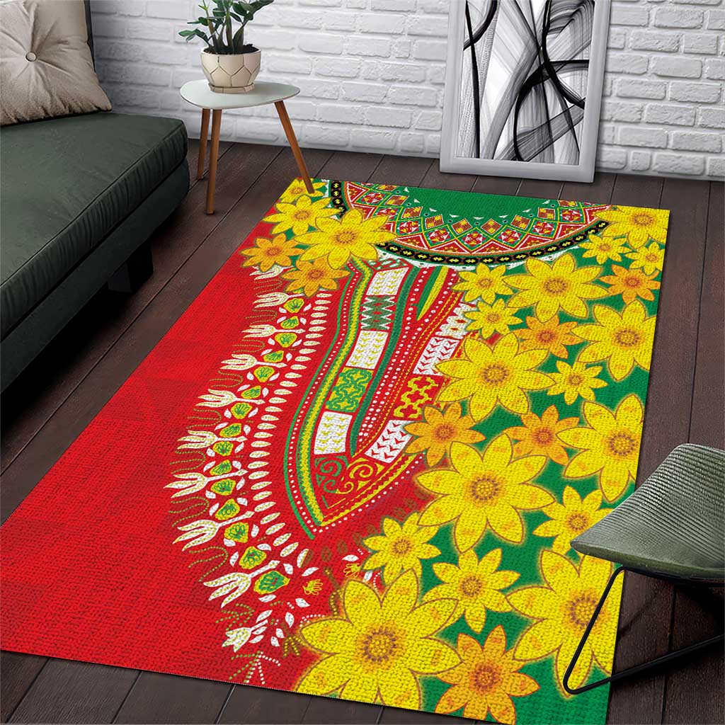 Afro Ethiopian New Year Area Rug Enkutatash Adey Abeba Flower Art LT9