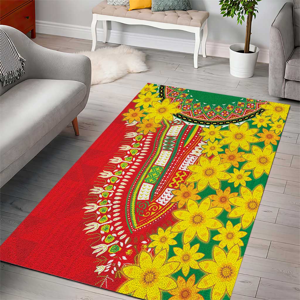 Afro Ethiopian New Year Area Rug Enkutatash Adey Abeba Flower Art LT9