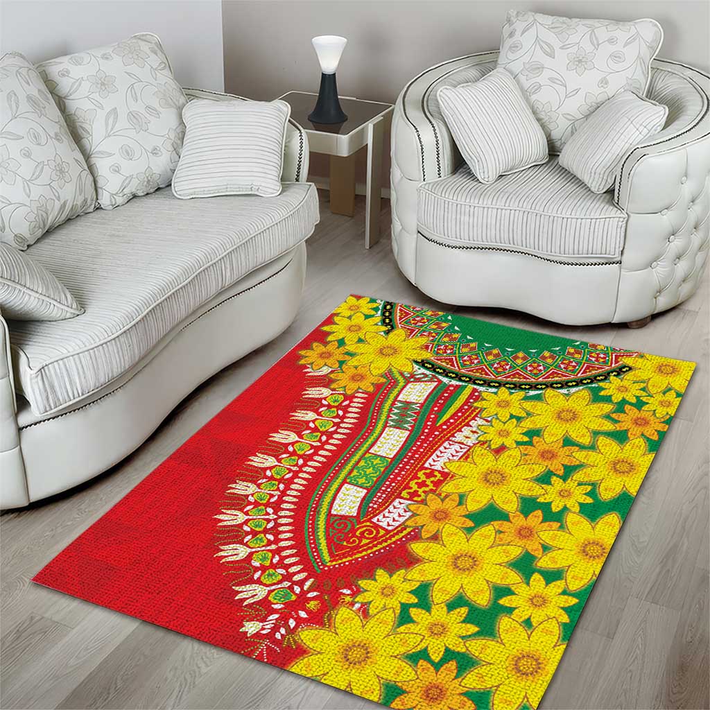 Afro Ethiopian New Year Area Rug Enkutatash Adey Abeba Flower Art LT9