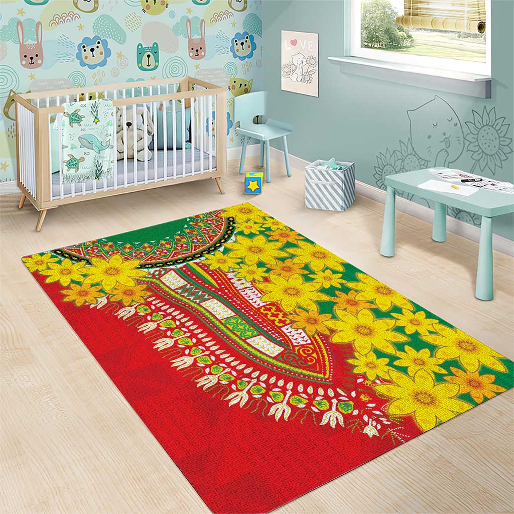 Afro Ethiopian New Year Area Rug Enkutatash Adey Abeba Flower Art LT9