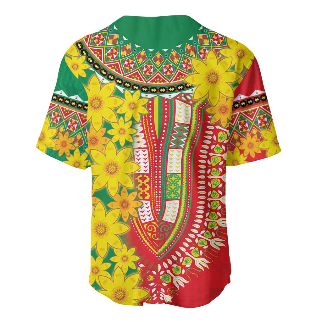 Afro Ethiopian New Year Baseball Jersey Enkutatash Adey Abeba Flower Art LT9