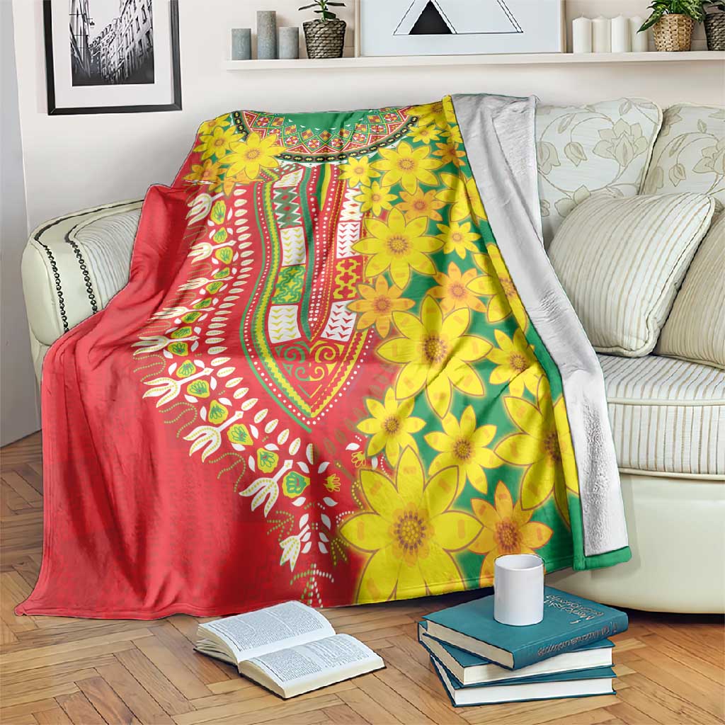Afro Ethiopian New Year Blanket Enkutatash Adey Abeba Flower Art LT9