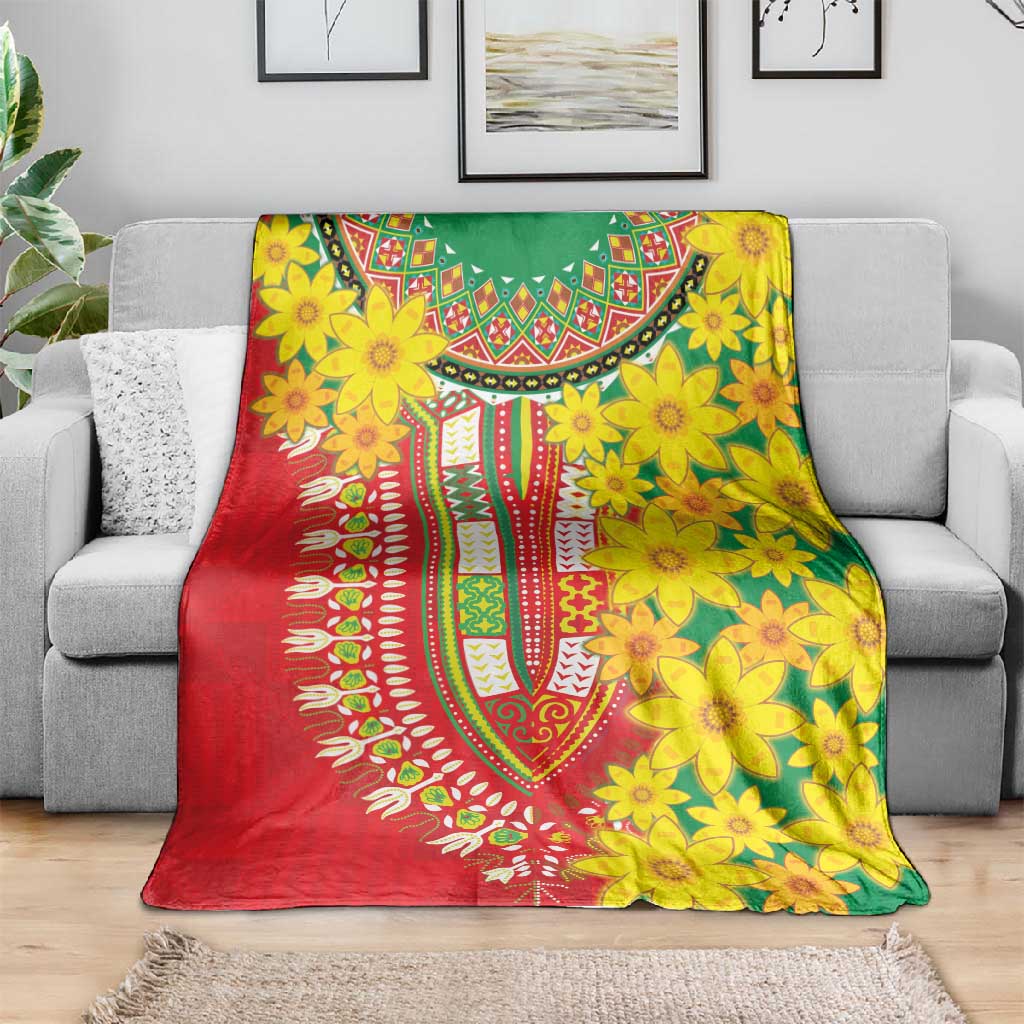 Afro Ethiopian New Year Blanket Enkutatash Adey Abeba Flower Art LT9