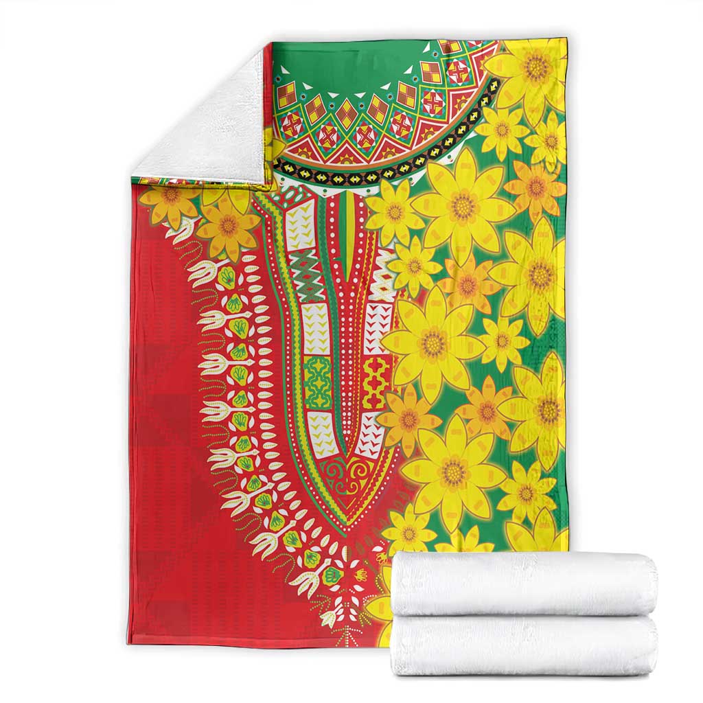 Afro Ethiopian New Year Blanket Enkutatash Adey Abeba Flower Art LT9