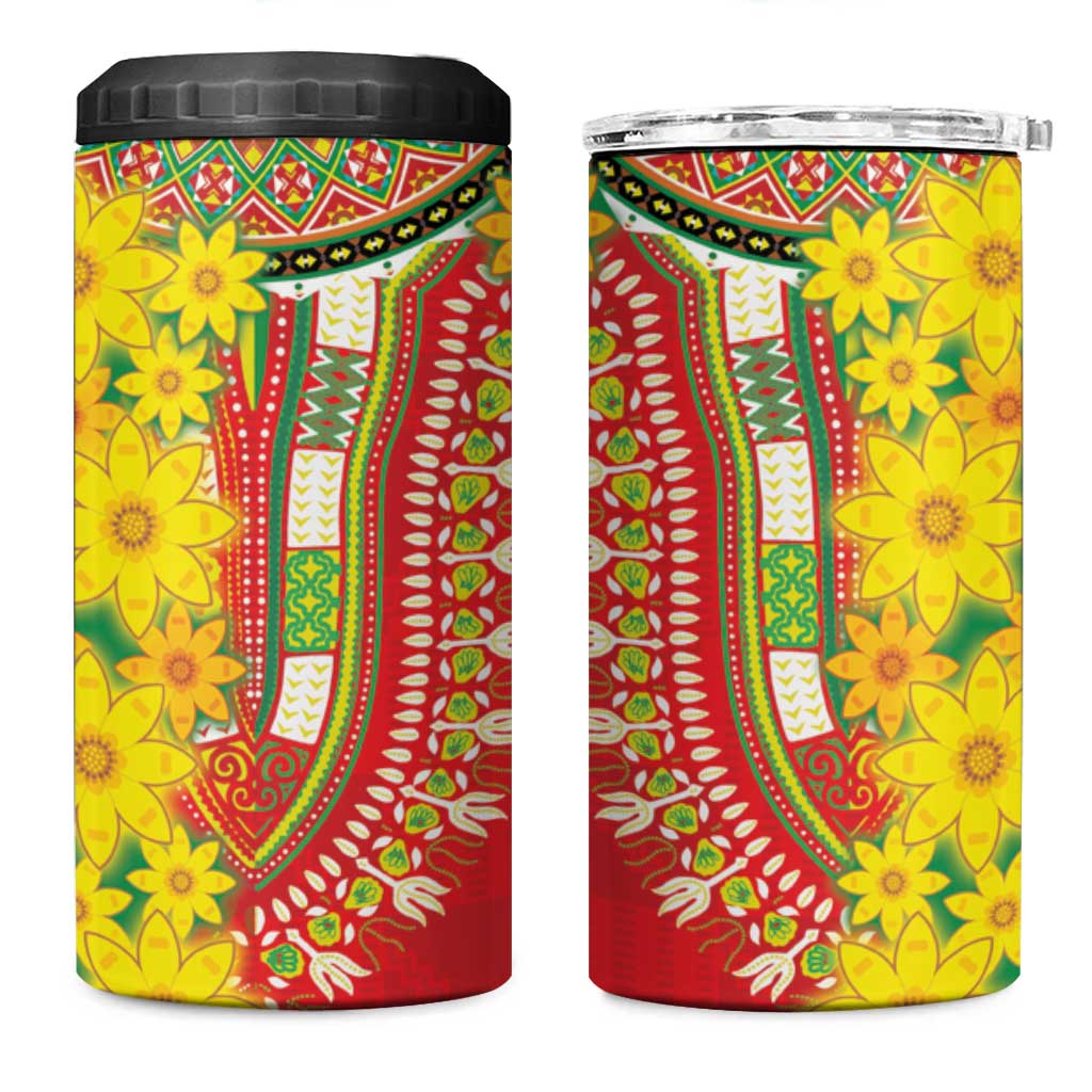 Afro Ethiopian New Year 4 in 1 Can Cooler Tumbler Enkutatash Adey Abeba Flower Art LT9