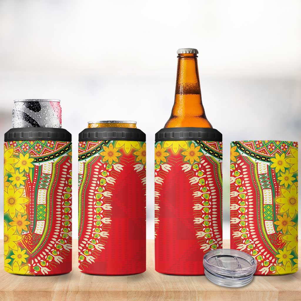 Afro Ethiopian New Year 4 in 1 Can Cooler Tumbler Enkutatash Adey Abeba Flower Art LT9