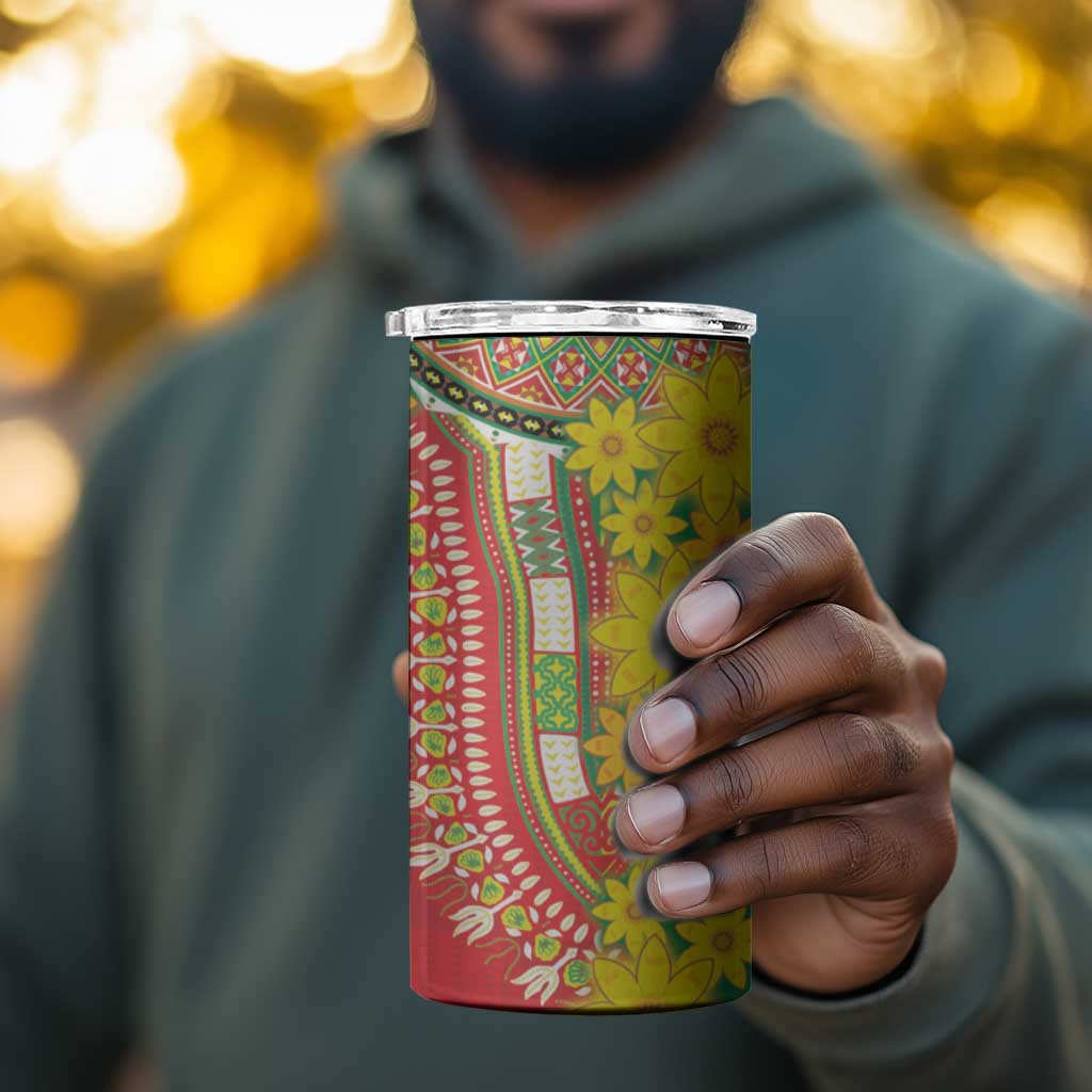 Afro Ethiopian New Year 4 in 1 Can Cooler Tumbler Enkutatash Adey Abeba Flower Art LT9