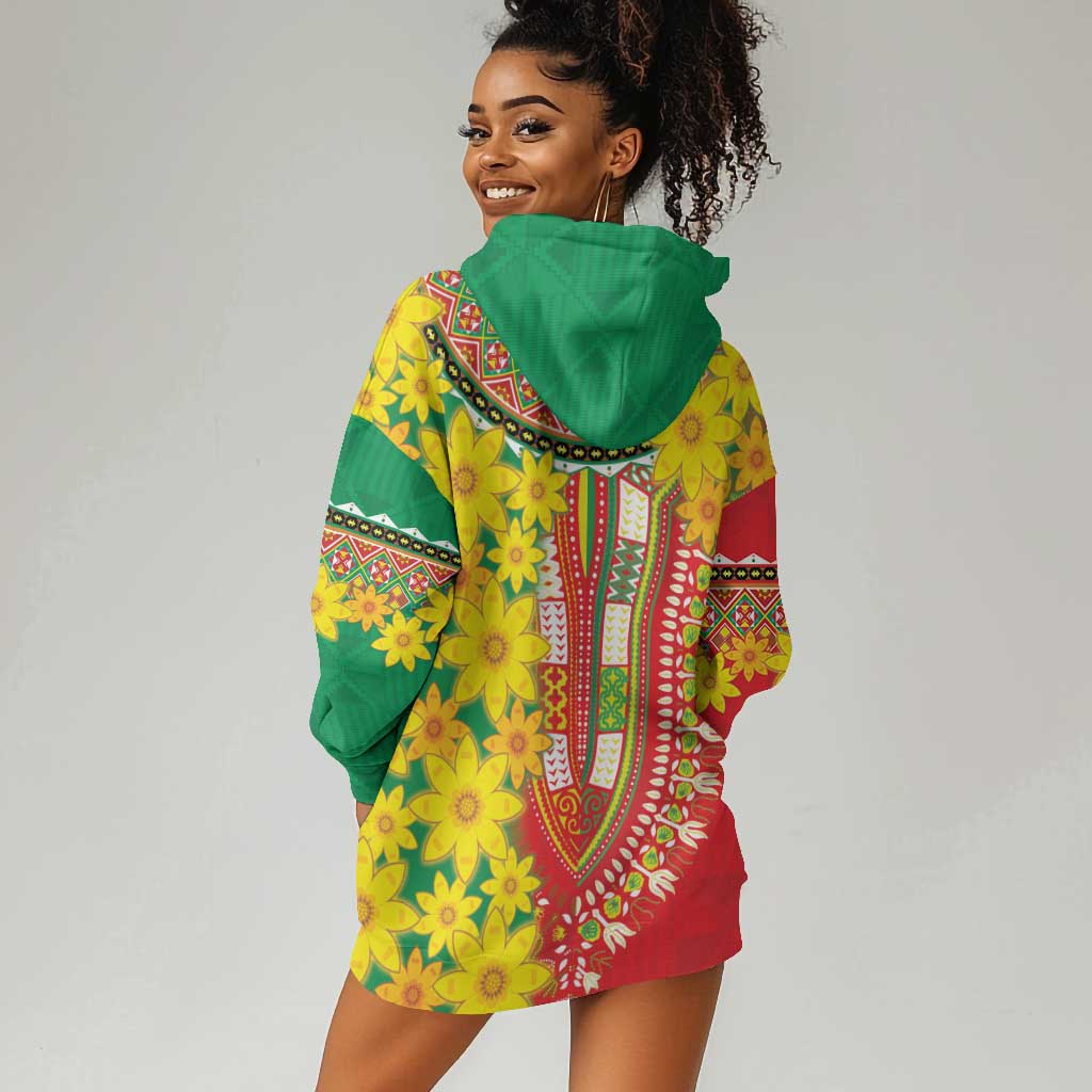 Afro Ethiopian New Year Hoodie Dress Enkutatash Adey Abeba Flower Art LT9