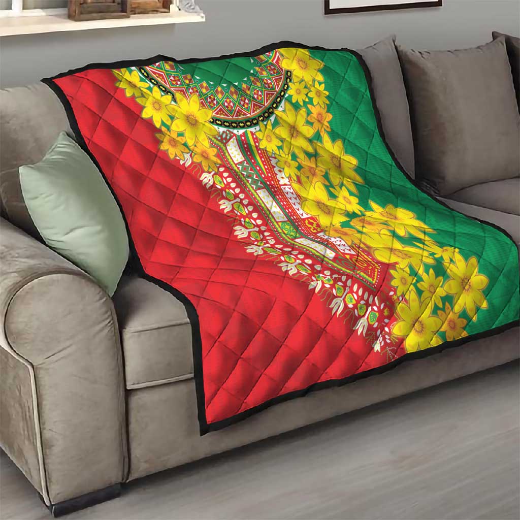 Afro Ethiopian New Year Quilt Enkutatash Adey Abeba Flower Art LT9