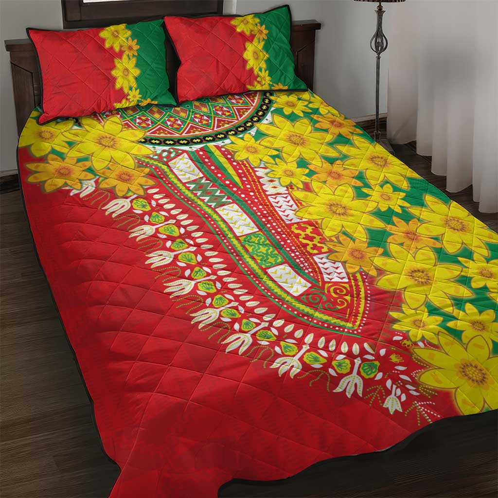 Afro Ethiopian New Year Quilt Bed Set Enkutatash Adey Abeba Flower Art LT9