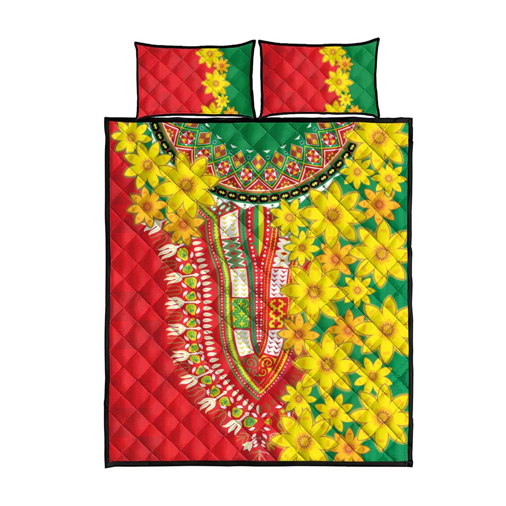 Afro Ethiopian New Year Quilt Bed Set Enkutatash Adey Abeba Flower Art LT9