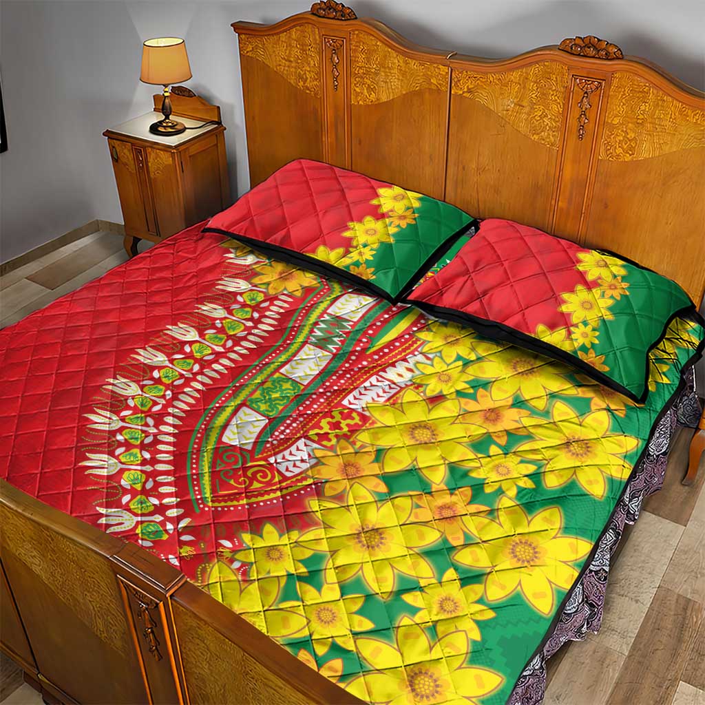 Afro Ethiopian New Year Quilt Bed Set Enkutatash Adey Abeba Flower Art LT9