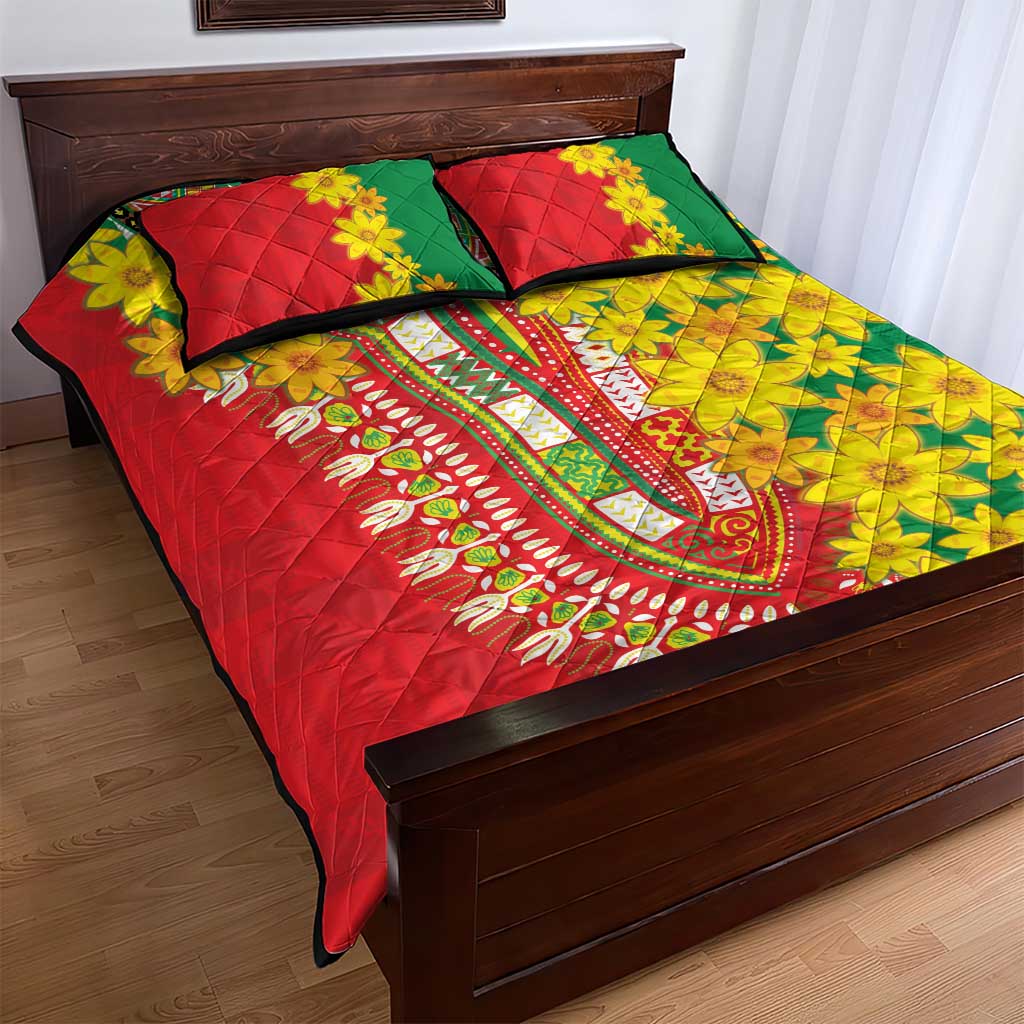 Afro Ethiopian New Year Quilt Bed Set Enkutatash Adey Abeba Flower Art LT9
